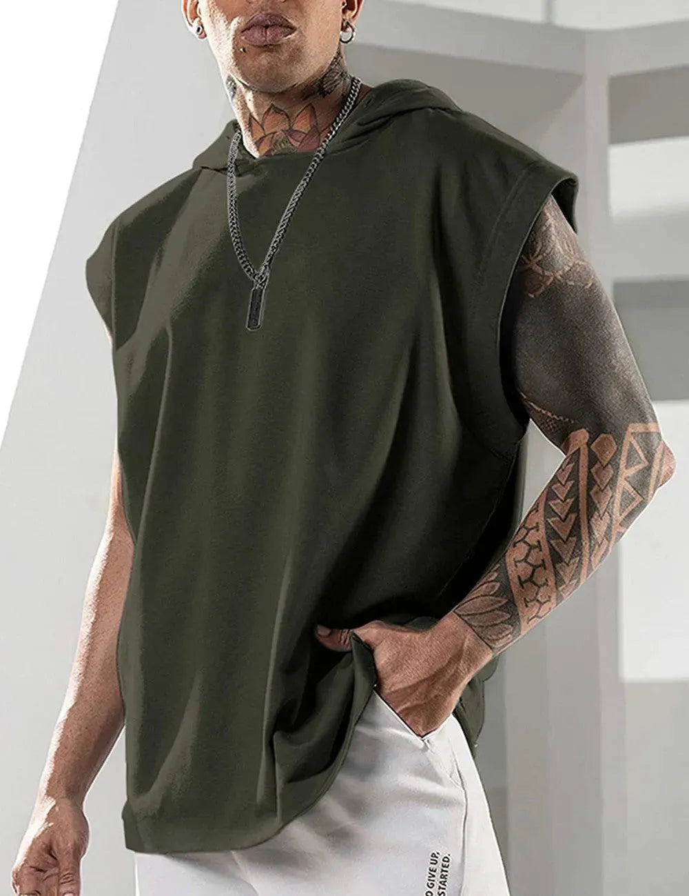 Hooded Waistcoat Loose-fit Solid Color Vest - Bellarte Enchanté Hooded Waistcoat Loose-fit Solid Color Vest